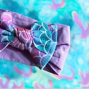 Adorable Bubble Bow (Mermaid Print) Infant Headband
